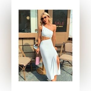 white one shoulder dress